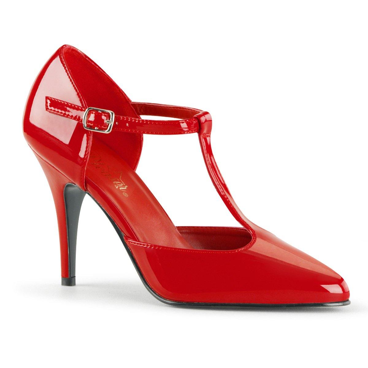 Vanity T-Strap d'Orsay Pump in Patent Red - pinupgirlclothing.com