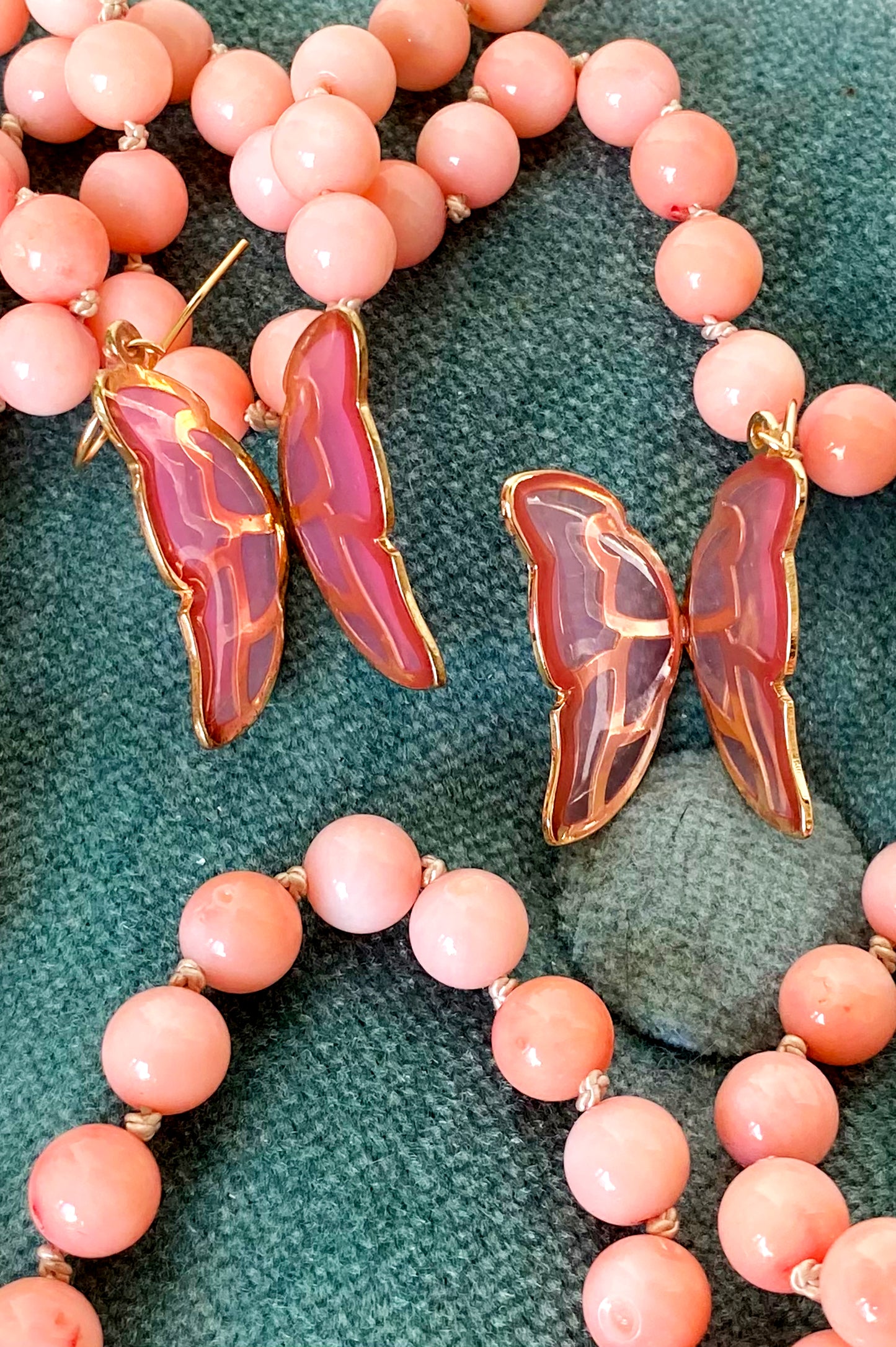 Pink Acrylic Butterfly Earrings