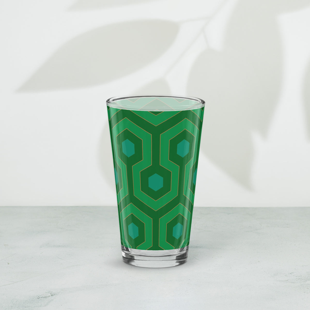 Liza Green Hotel Hexagon 16 oz Pint Glass