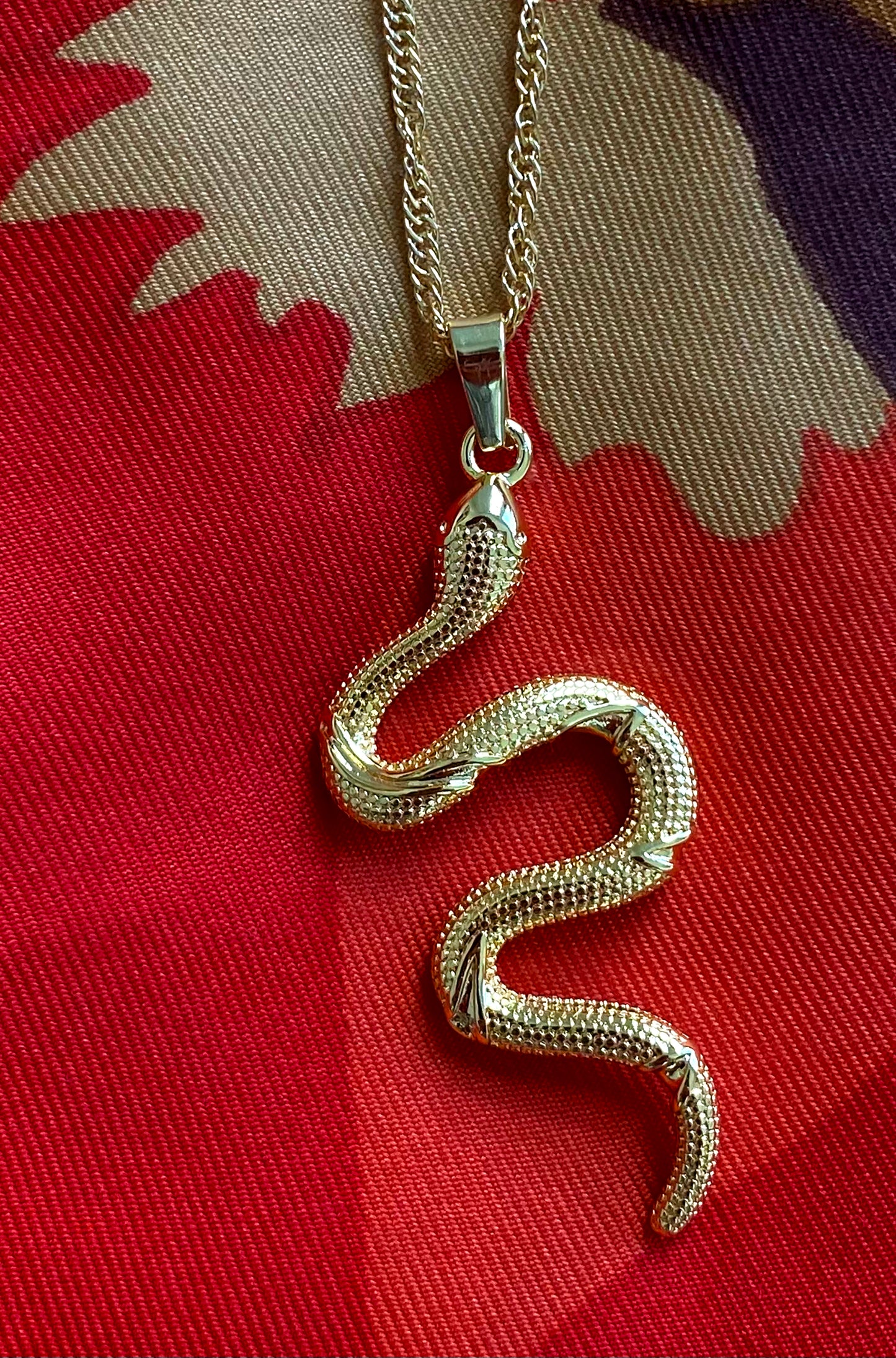 Hellena Slythering Snake Necklace in Gold