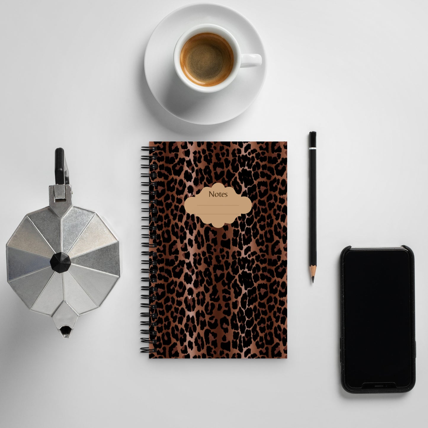 Wild Thoughts Leopard Print  8" X 5" Spiral Notebook | Pinup Couture