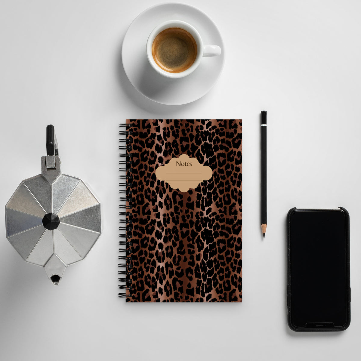 Wild Thoughts Leopard Print  8" X 5" Spiral Notebook