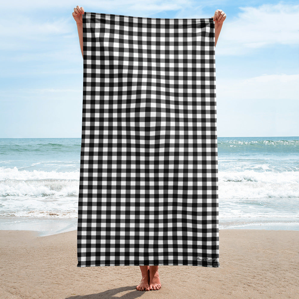 Arden Badass Black Gingham Beach & Bath Towel | Pinup Couture Home