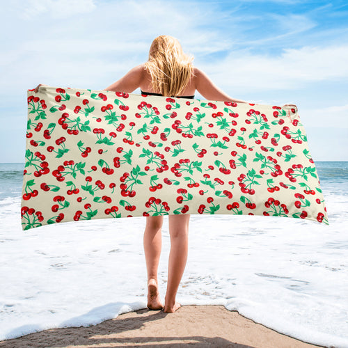 Arden Antique Ivory Cherry Girl Beach & Bath Towel