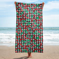 Arden Black Gingham Cherry Girl Beach & Bath Towel