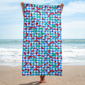 Arden Blue Gingham Cherry Girl Beach & Bath Towel