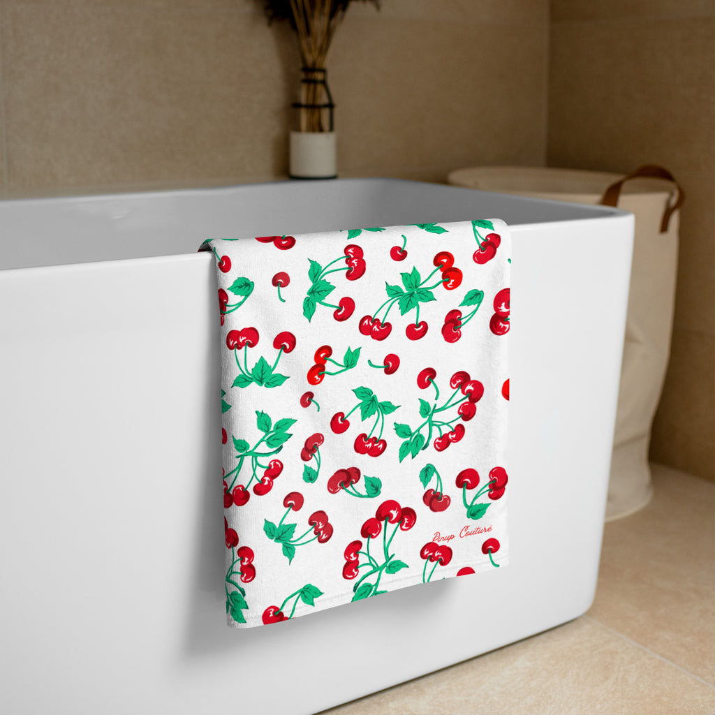 Arden White Chocolate Cherry Girl Beach & Bath Towel