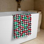 Arden Black Gingham Cherry Girl Beach & Bath Towel