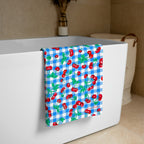 Arden Blue Gingham Cherry Girl Beach & Bath Towel