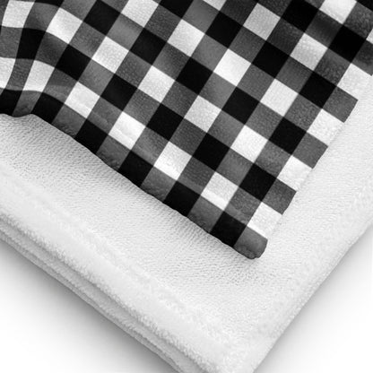 Arden Badass Black Gingham Beach & Bath Towel | Pinup Couture Home