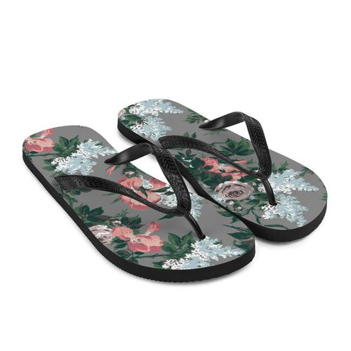 Amie Thong Flip-Flop Casual Sandals in Grey J'adore Bella Roses