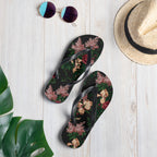 Amie Thong Flip-Flop Beach Sandals in Dark Bella Roses