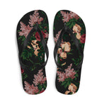 Amie Thong Flip-Flop Beach Sandals in Dark Bella Roses