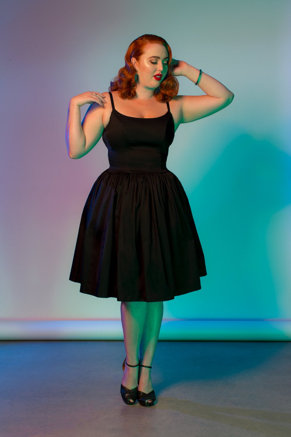 OYS - S - M - XL - Jenny Swing Dress in Solid Black | Pinup Couture