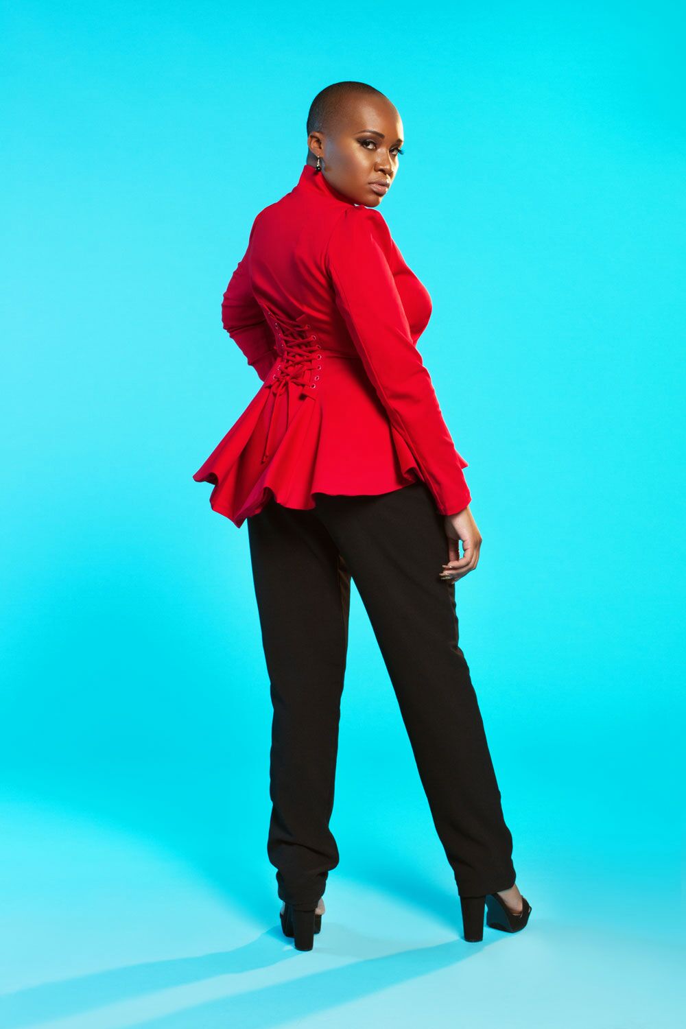 Morgana Jacket in Red Twill | Laura Byrnes Design