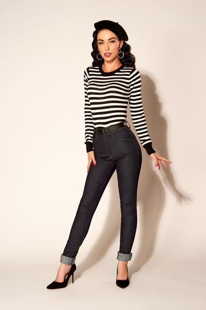 Love Your Body - Premium Stretch Denim Fitted 4-Pocket Jeans by Laura Byrnes