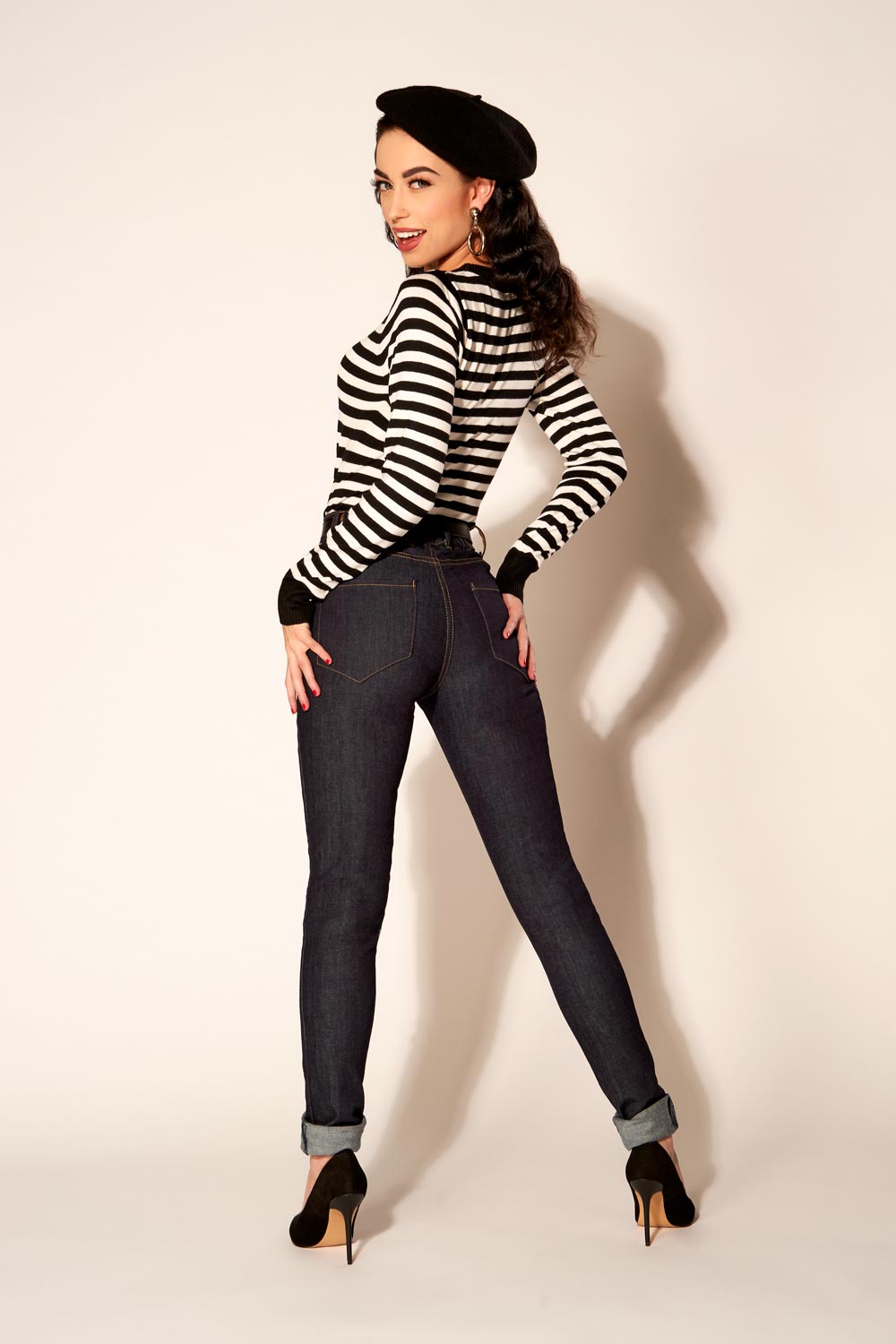 Love Your Body - Premium Stretch Denim Fitted 4-Pocket Jeans by Laura Byrnes