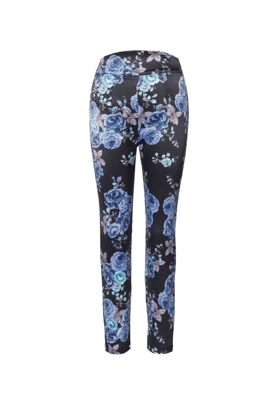 OYS - 4X - Final Sale - LB Cigarette Trousers in Blue Roses | Laura Byrnes Design