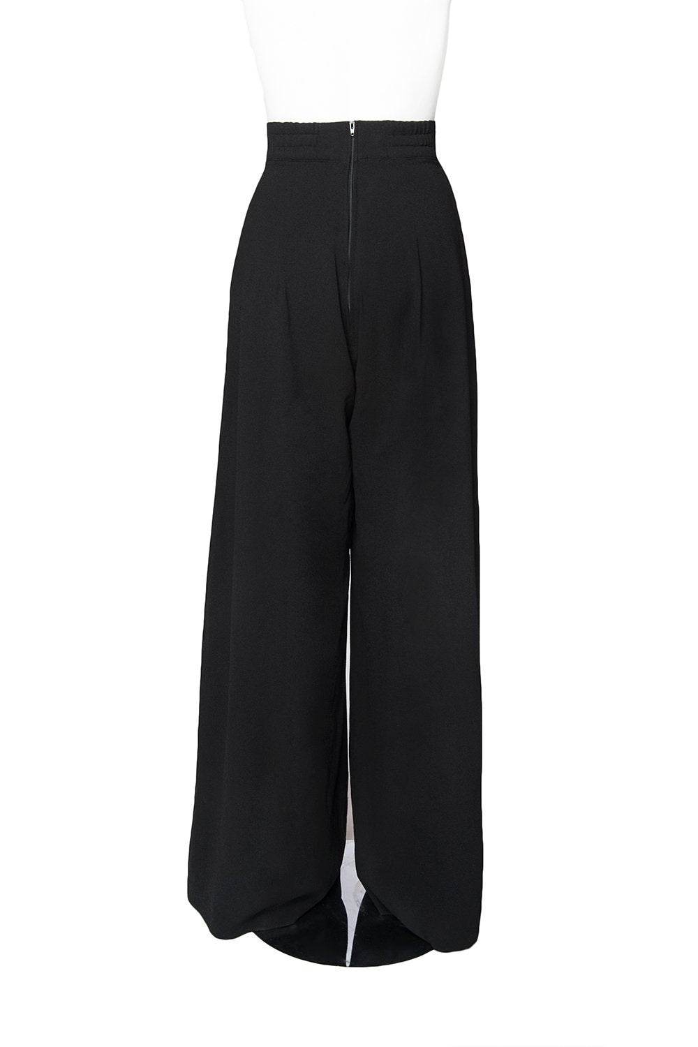 Laura Byrnes California Dietrich Wide Leg Trouser Palazzo Pants in Black with 30" Inseam