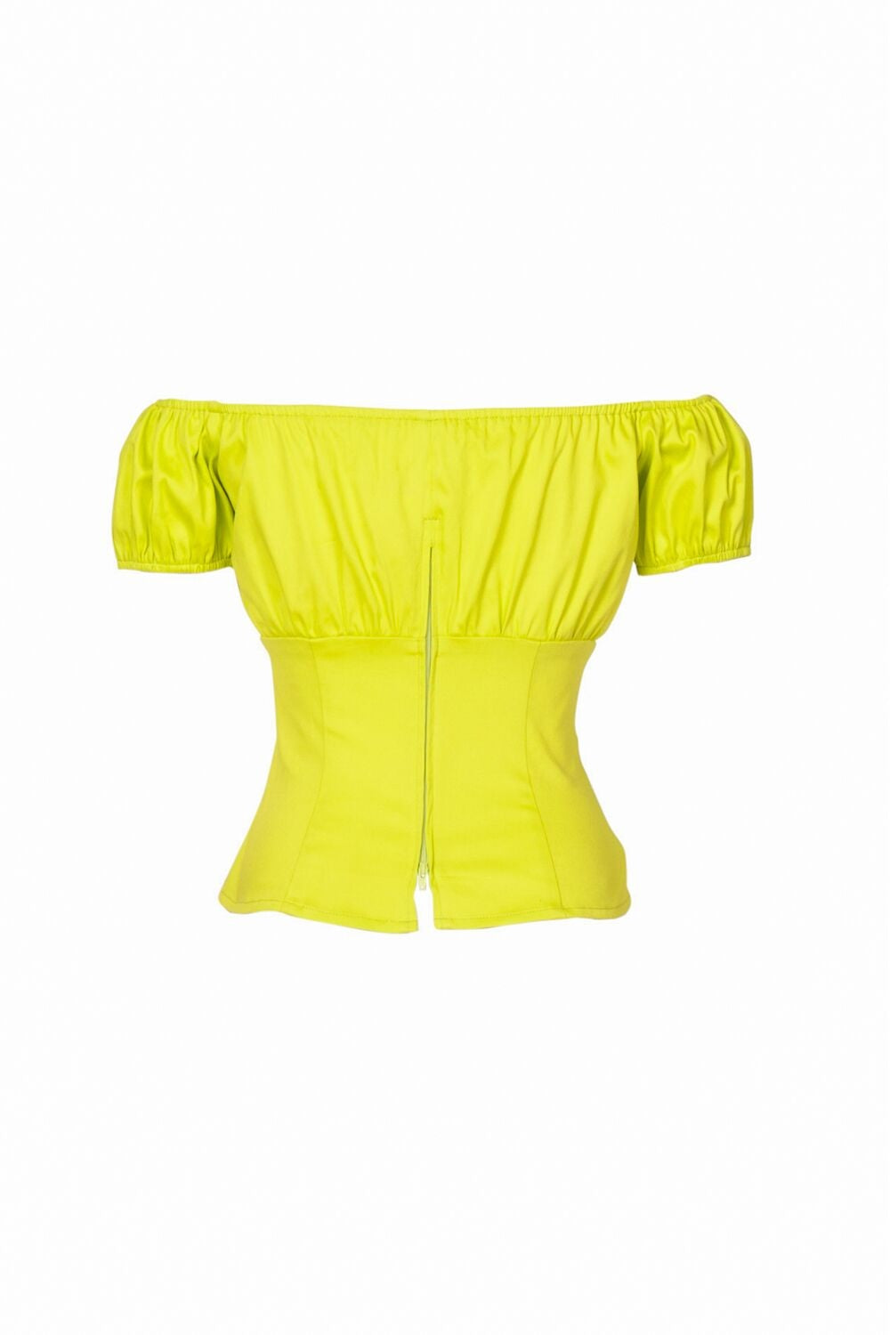 Chic Couture Online Paine Yellow Green Print Corset Style Crop Top