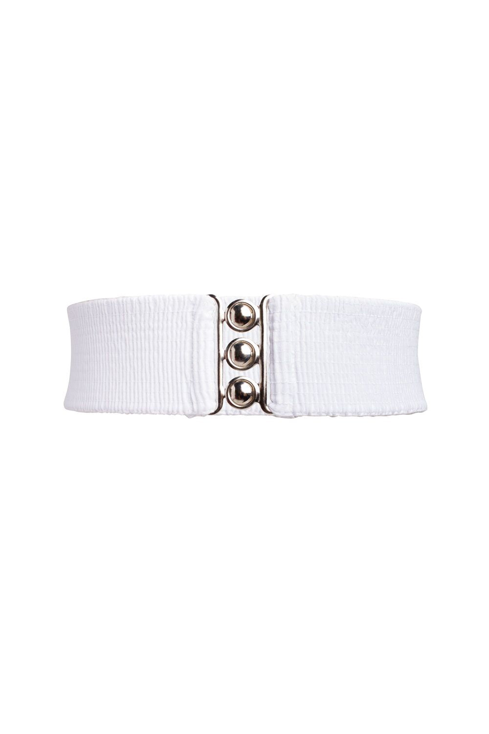 Lock It In Vintage Inspired Stretch Belt in White