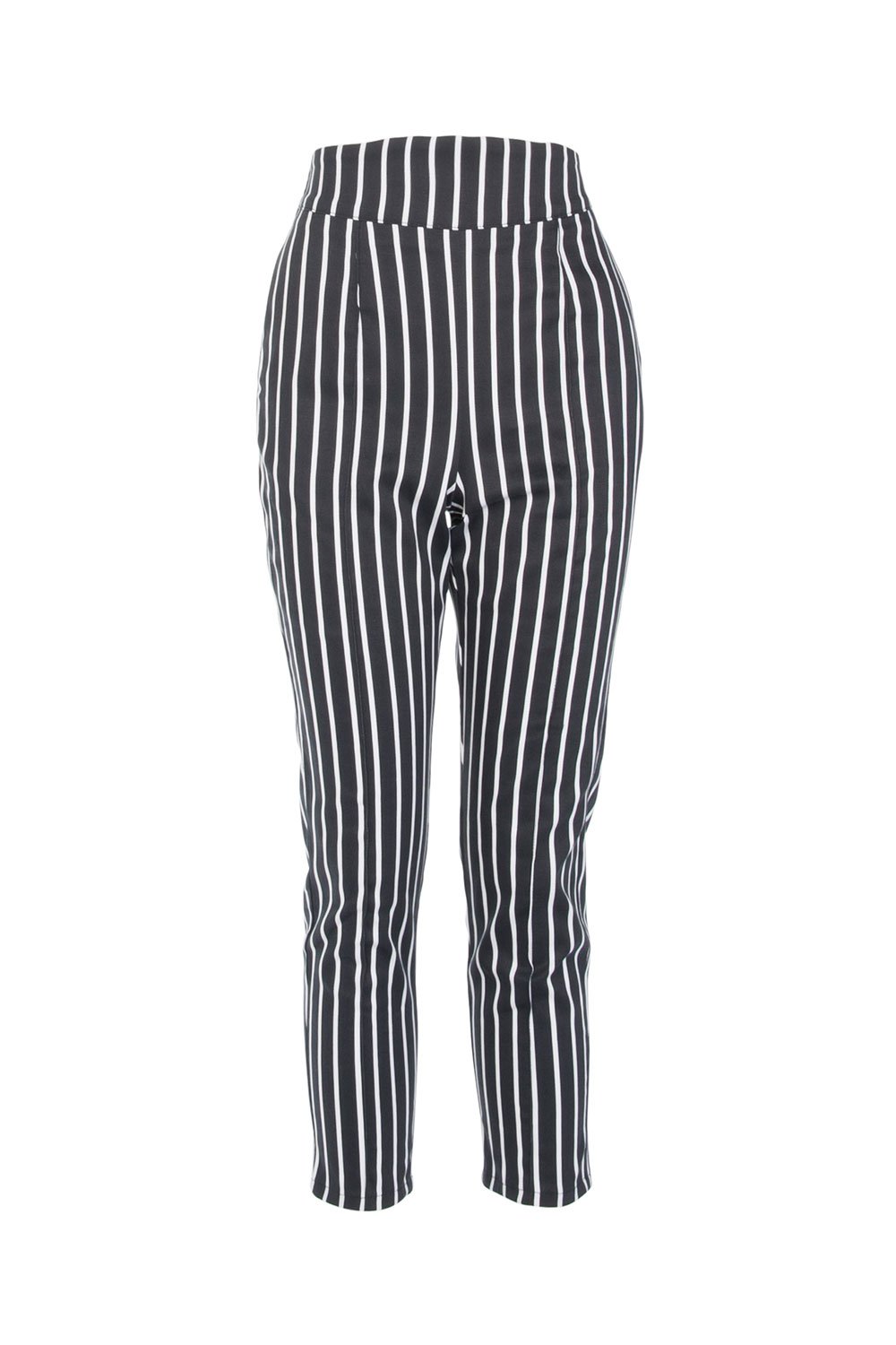 Laura Byrnes California High Waisted Cropped Trousers in Victorian Stripes