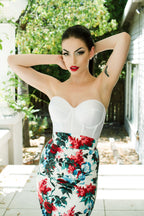 Backless Satin Longline Bra in White
