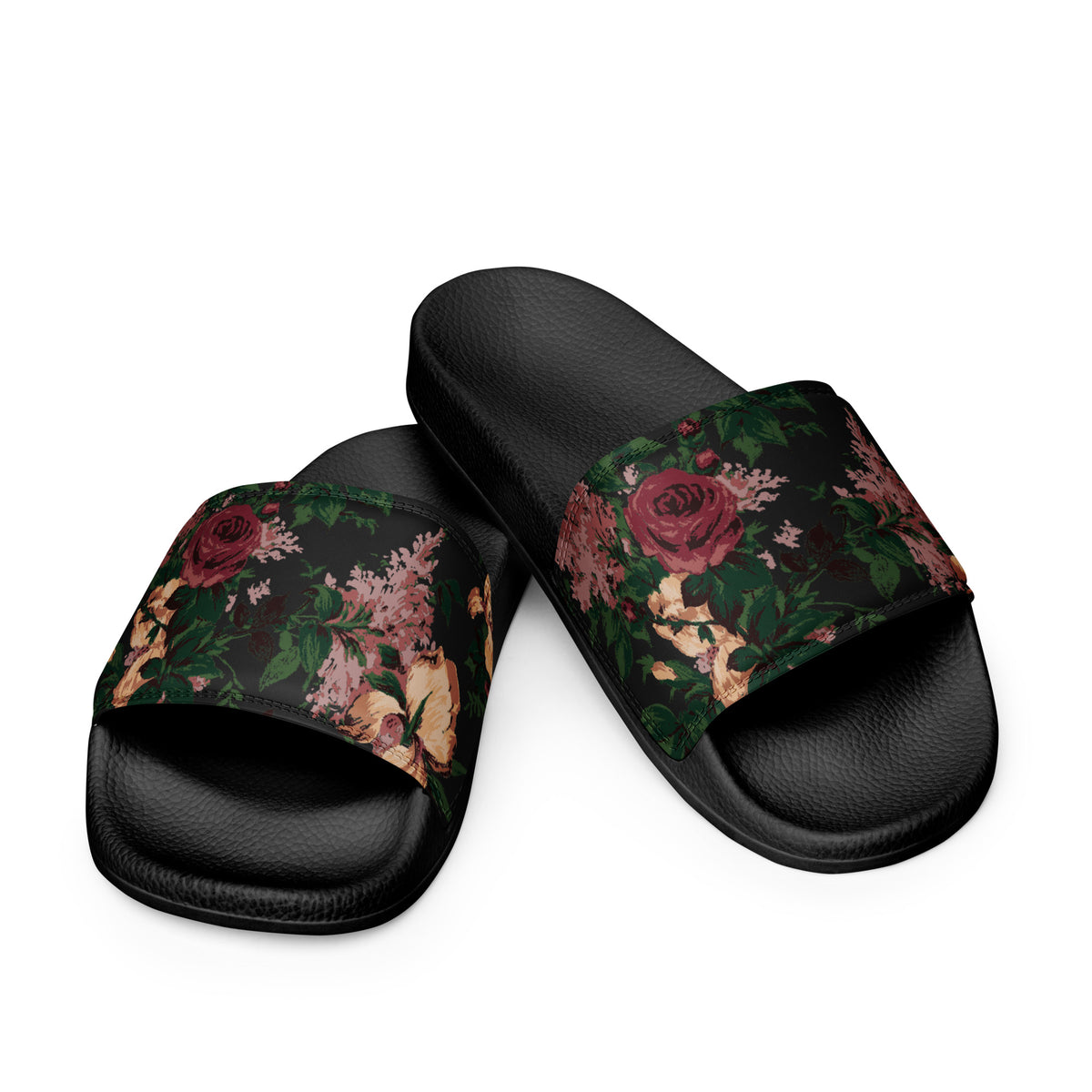 Elisa Dark Bella Roses Marshmallow Slides