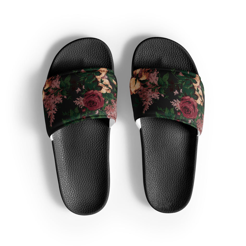 Elisa Dark Bella Roses Marshmallow Slides