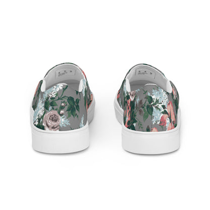 Women’s Canvas Slip-On Deck Shoe in J'Adore Paris Bella Roses Floral