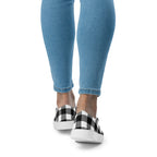 Badass Black Gingham Women’s Canvas Slip-On Flat Deck Shoe