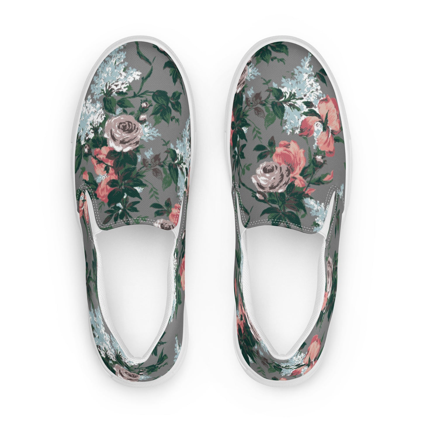 Women’s Canvas Slip-On Deck Shoe in J'Adore Paris Bella Roses Floral