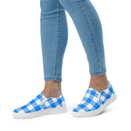 Beyond Blue Gingham Women’s Canvas Slip-On Flat Deck Shoe