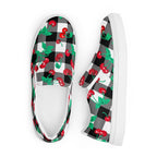 Black Gingham Cherry Girl Women’s Canvas Slip-On Deck Shoes