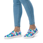 Blue Gingham Cherry Girl Women’s Canvas Slip-On Deck Shoes