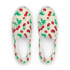 Antique Ivory Cherry Girl Women's Canvas Slip-On Flat Deck Shoes