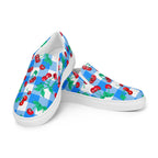 Blue Gingham Cherry Girl Women’s Canvas Slip-On Deck Shoes
