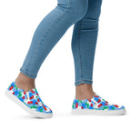 Blue Gingham Cherry Girl Women’s Canvas Slip-On Deck Shoes