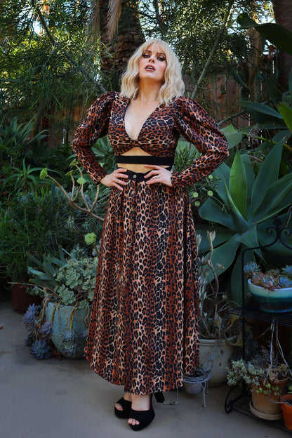 Luna 40s Crop Top in Leopard Crepe | Laura Byrnes Design - pinupgirlclothing.com